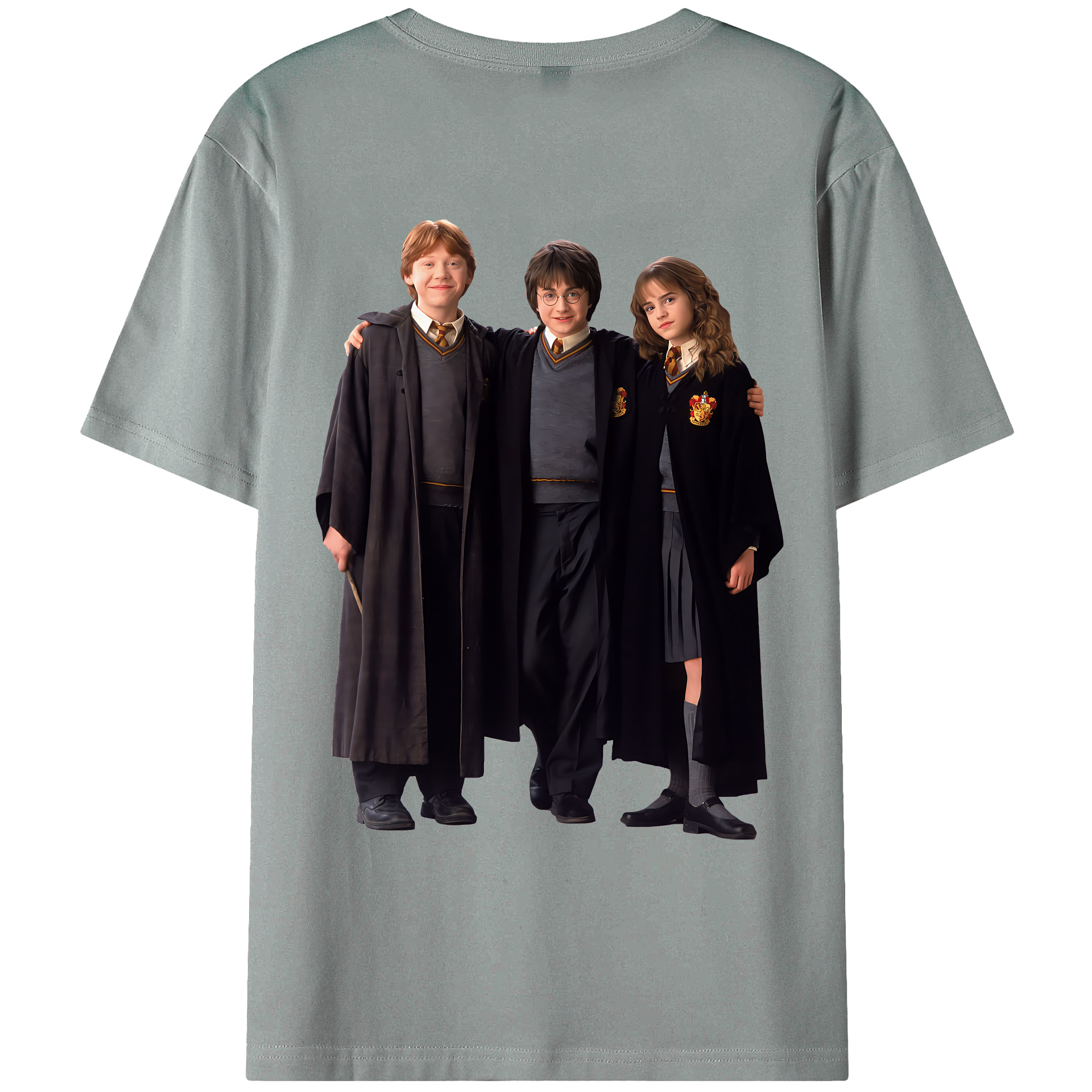 （画像用） Harry Potter ハリー・ポッターシリーズ 綿100％ メンズ半袖Tシャツ（バックプリント） 通気性